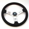 Nardi Deep Corn Ratti, Musta Rei'itetty Nahka, Satiini Puolat, Punainen Tikkaus, 50 mm Syvyys, Ø33 cm