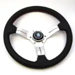 Nardi Deep Corn Ratti, Musta Rei'itetty Nahka, Satiini Puolat, Punainen Tikkaus, 50 mm Syvyys, Ø33 cm