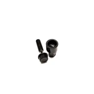 Mustat jatketut pyöränpultit M12x1.5 (20 kpl + hylsy)