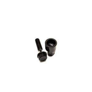 Mustat jatketut pyöränpultit M12x1.5 (20 kpl + hylsy)