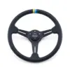 3fd323b3f5610619e2e7a5316d60f7fb.jpg GReddy Sports "Deep Type" Ratti (80 mm syvyys), musta nahka, mustat puolat - 340 mm