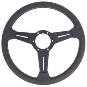 55911c411999dc8d6406fc33bcd19566.jpg Nardi Classic ND34 Ratti, Musta Nahka, Mustat Puolat, Harmaa Tikkaus, 40 mm Syvyys