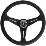Nardi Deep Corn Ratti, Musta Rei'itetty Nahka, Mustat Puolat, Punainen Tikkaus, 80 mm Syvyys, Ø35 cm