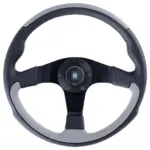 Nardi Leader Ratti, Harmaa Nahka, Mustat Puolat, Ø35 cm