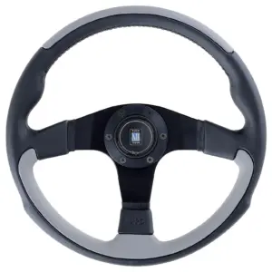 6090.35.2071.jpg Nardi Leader Ratti, Harmaa Nahka, Mustat Puolat, Ø35 cm