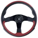 Nardi Leader Ratti, Punainen Nahka, Mustat Puolat, Ø35 cm