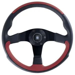 6090.35.2091.jpg Nardi Leader Ratti, Punainen Nahka, Mustat Puolat, Ø35 cm