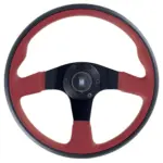 Nardi Twin Line Ratti, Punainen Nahka, Mustat Puolat, Ø35 cm