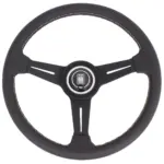 Nardi Classic ND34 Ratti, Musta Nahka, Mustat Puolat, Harmaa Tikkaus, 40 mm Syvyys