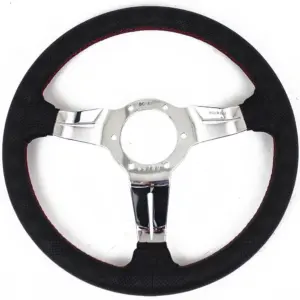 713818df0af82f0c94f3c10b3dd8bd62.jpg Nardi Deep Corn Ratti, Musta Rei'itetty Nahka, Kromi Puolat, Punainen Tikkaus, 50 mm Syvyys, Ø33 cm