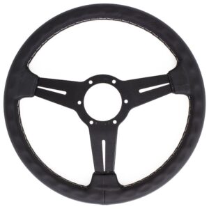 791df5edaebfffc5ce77f1c3d6e39153.jpg Nardi Classic ND33 Ratti, Musta Nahka, Mustat Puolat, Harmaa tikkaus, 40 mm Syvyys