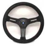 Nardi Competition Ratti, Mokkanahka, Mustat Puolat, Punainen Tikkaus, 40 mm Syvyys, Ø33 cm