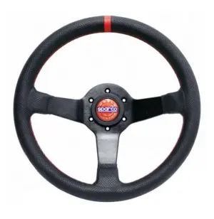 8190be3b5c6fdbc9b06e27159477d3d4.jpg Sparco Champion 330 mm Ratti (65 mm Syvyys), Musta Nahka, Mustat Puolat