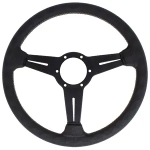 8227dc6617336a7eb9e2078c4116a96a.jpg Nardi Classic ND34 Ratti, Musta Rei'itetty Nahka, Mustat Puolat, Harmaa Tikkaus, 40 mm Syvyys