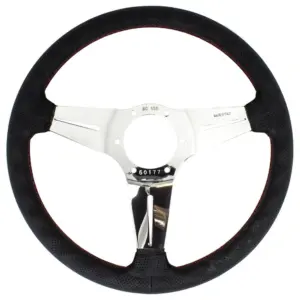 886349696f80dd544952968a800d7888.jpg Nardi Deep Corn Ratti, Musta Rei'itetty Nahka, Kromi Puolat, Punainen Tikkaus, 75 mm Syvyys, Ø35 cm