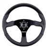 Sparco L505 Litteä Ratti, Musta Nahka, Mustat Puolat