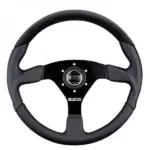 8ad45651d00b733a909af14a89171c32.jpg Sparco L505 Litteä Ratti, Musta Nahka, Mustat Puolat