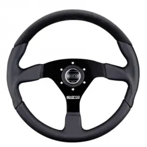 8ad45651d00b733a909af14a89171c32.jpg Sparco L505 Litteä Ratti, Musta Nahka, Mustat Puolat