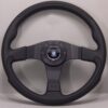 Nardi Leader Ratti, Musta Nahka, Mustat Puolat, Ø35 cm