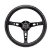 Sparco Targa 350 mm Ratti (39 mm Syvyys), Musta Nahka, Mustat Puolat