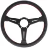 b5d881cf12981e58e3fdade5e1dfe2f3.jpg Nardi Classic ND36 Ratti, Musta Rei'itetty Nahka, Mustat Puolat, Punainen Tikkaus, 40 mm Syvyys