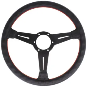 b5d881cf12981e58e3fdade5e1dfe2f3.jpg Nardi Classic ND36 Ratti, Musta Rei'itetty Nahka, Mustat Puolat, Punainen Tikkaus, 40 mm Syvyys