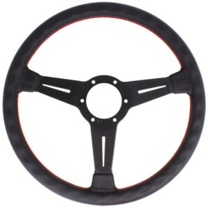 b5d881cf12981e58e3fdade5e1dfe2f3.jpg Nardi Classic ND36 Ratti, Musta Rei'itetty Nahka, Mustat Puolat, Punainen Tikkaus, 40 mm Syvyys
