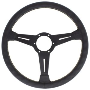 bcd2ab54982b4be7a35678544b67a2e9.jpg Nardi Classic ND36 Ratti, Musta Nahka, Mustat Puolat, Harmaa Tikkaus, 40 mm Syvyys
