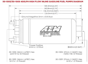 c29a69b8a45ddf03e969d30d729277e6.jpg AEM Universaali 400 L/h Polttoainepumppu - Metriset Liitännät