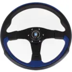 Nardi Leader Ratti, Sininen Nahka, Mustat Puolat, Ø35 cm