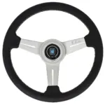 edd7bb170a918d1d939c5215b64700fb.jpg Nardi Classic ND33 Ratti, Musta Nahka, Satiinipuolat, Harmaa tikkaus, 40 mm Syvyys