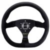 Sparco L360 Litteä Ratti, Musta Mokkanahka, Mustat Puolat