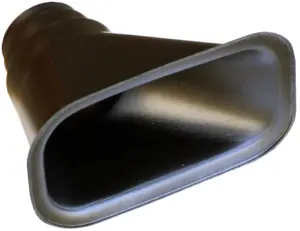 id150-75os.jpg Suorakulmainen Revotec Ilmanotto, 150x75 mm Sisääntulo, 63-76 mm Offset Lähtö