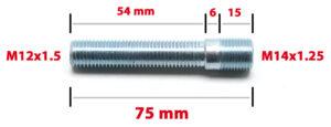 Muunnospyörän pultti - M14x1.25 to M12x1.5