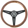 Nardi Classic ND34 Ratti 340 mm – puu, musta inlay & mustat puolat, edestä Nardi Classic ND34 Ratti 340 mm – puu, musta inlay & mustat puolat