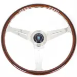 Nardi Classic ND39 Ratti, Puu, Musta Upotus, Kromi Puolat, 25 mm Syvyys