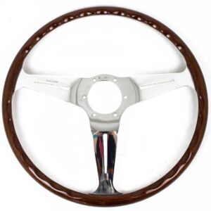 Nardi Classic ND39 Ratti, Puu, Musta Upotus, Kromi Puolat, 25 mm Syvyys