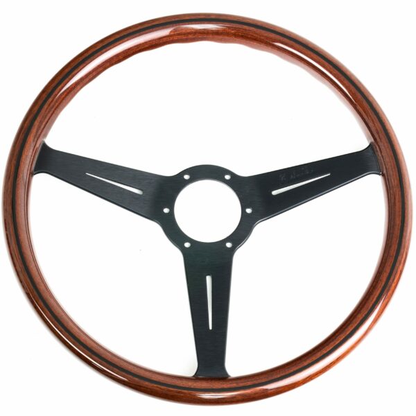 Nardi Classic ND36 Ratti, Puu, Musta Upotus, Mustat Puolat, 25 mm Syvyys