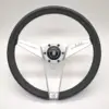 novantesimo_ring_screws_1.jpg Nardi Novantesimo 90-vuotisjuhla Ratti, Musta Nahka, Valkoiset Puolat, Ø35.5 cm, Valkoinen Keskirengas Ruuvit Näkyvissä