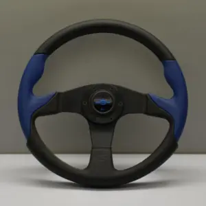 Personal Thunder Ratti - 350 mm - Musta Nahka & Sininen Perforoitu Nahka, Mustat Puolat