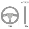 r330b.jpg Sparco R330B Litteä Ratti, Mokkanahka, 2 Painiketta