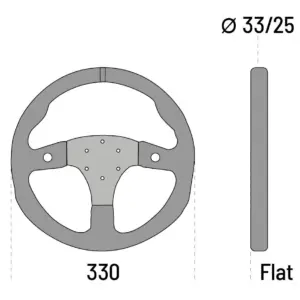 r330b.jpg Sparco R330B Litteä Ratti, Mokkanahka, 2 Painiketta