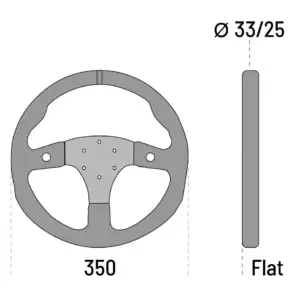 r350b.jpg Sparco R350B Litteä Ratti, Mokkanahka, 2 Painiketta