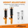 Maxpeedingrods B2 Coilover-alusta – BMW E46 3-sarja (camber-levy)