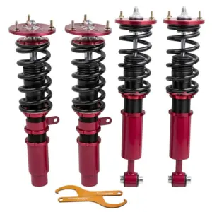 co-e60-0410-r-na1.jpg Säädettävä coilover-alustasarja, punainen BMW 5-sarja E60 Sedan 2004-2010