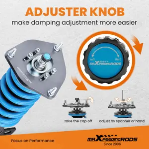 MaXpeedingrods T6 Advanced Series Coilover Subaru Forester SF 98-02, Korkeuden ja iskunvaimennuksen säädettävä