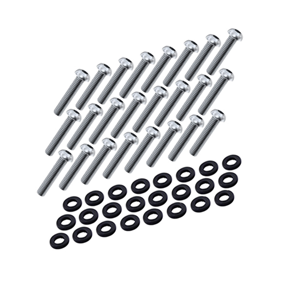 24 pulttia ja nailoniprikkaa CFC Yksikön flangille, 1/4-28 UNF x 1
