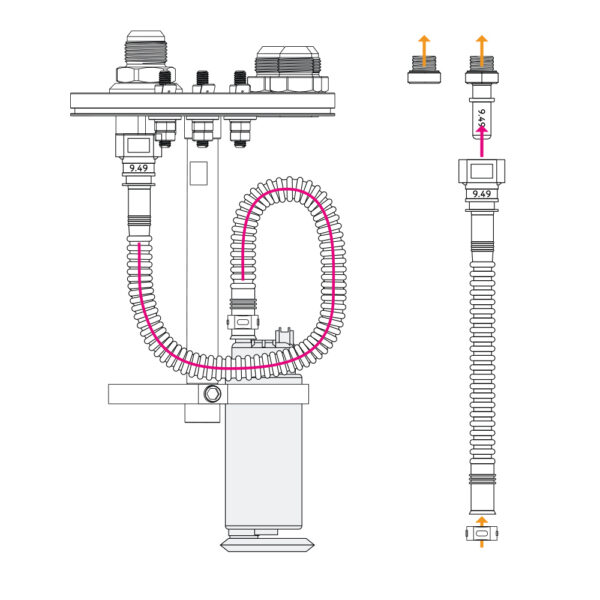 SAE ID10 polttoainepumppuasennussarja yhdelle polttoainepumpulle