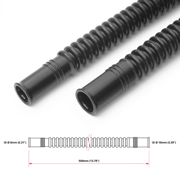 Mustat nylon-virtauskourut polttoainesäiliöön Ø8/10mm 350mm