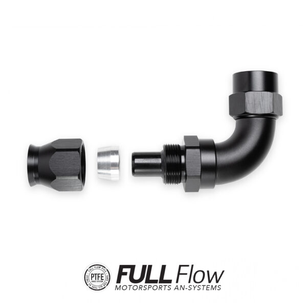 Full Flow PTFE-letkuliitin 90 astetta AN-12